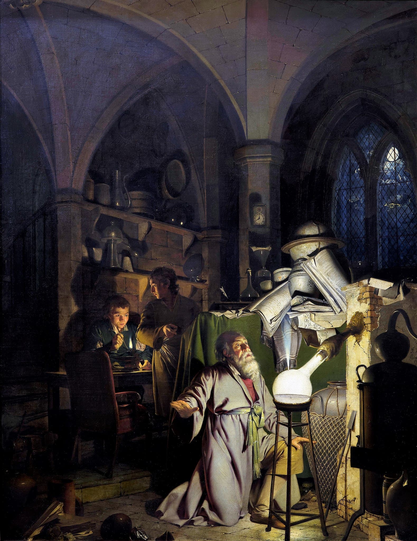 The Alchemist Discovering Phosphorus, Joseph Wright of Derby, 1795